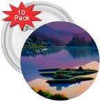 Astonishing Lake View 3  Buttons (10 pack)  Front