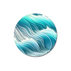Pastel Blue Ocean Waves Iii Magnet 3  (round) by GardenOfOphir