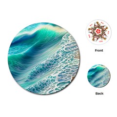 Pastel Beach Wave Playing Cards Single Design (round) by GardenOfOphir
