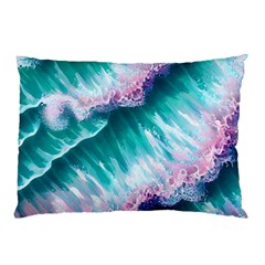 Summer Waves In Pink Iii Pillow Case by GardenOfOphir