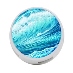 Blue Ocean Wave Watercolor Ii 4-port Usb Hub (one Side) by GardenOfOphir