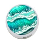 Ocean Waves Design In Pastel Colors 4-Port USB Hub (Two Sides) Front