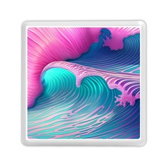 Pink Waves On The Beach Memory Card Reader (square) by GardenOfOphir