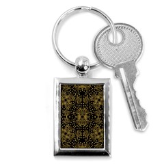 Pattern Seamless Gold 3d Abstraction Ornate Key Chain (rectangle) by Ravend