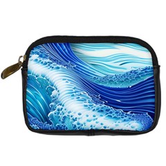 Water Waves Digital Camera Leather Case by GardenOfOphir