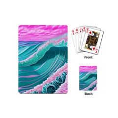 Pink Ocean Waves Playing Cards Single Design (mini) by GardenOfOphir