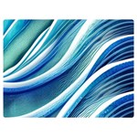 Blue Ocean Waves Premium Plush Fleece Blanket (Extra Small) 40 x30  Blanket Back