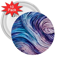 Abstract Pastel Ocean Waves 3  Buttons (10 Pack)  by GardenOfOphir