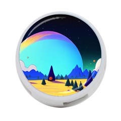 Ai Generated Trees Stars Planets Dreamlike Sun 4-port Usb Hub (one Side) by Ravend