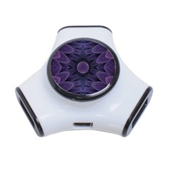 Gometric Shapes Geometric Pattern Purple Background 3-port Usb Hub by Ravend