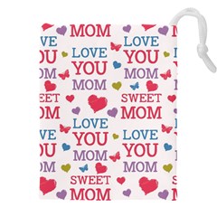 Love Mom Happy Mothers Day I Love Mom Graphic Drawstring Pouch (4xl) by Ravend