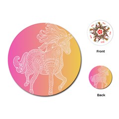 Unicorm Orange And Pink Playing Cards Single Design (round) by lifestyleshopee