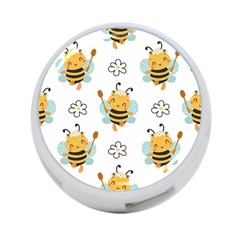 Art Bee Pattern Design Wallpaper Background 4-port Usb Hub (one Side) by Ravend