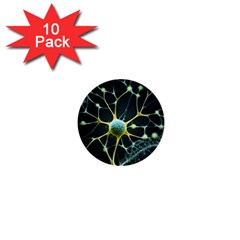 Ai Generated Neuron Network Connection 1  Mini Buttons (10 Pack)  by Ravend