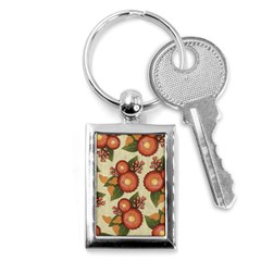 Flowers Leaves Pattern Flora Botany Drawing Art Key Chain (rectangle) by Ravend