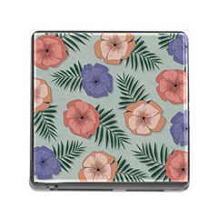 Flowers Petals Pattern Drawing Design Background Memory Card Reader (square 5 Slot) by Ravend