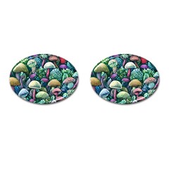 Mushroom Core Fairy Cufflinks (oval) by GardenOfOphir