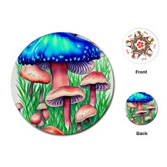 Light And Airy Mushroom Witch Artwork Playing Cards Single Design (round) by GardenOfOphir