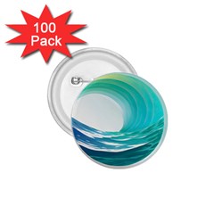 Tsunami Tidal Wave Wave Minimalist Ocean Sea 2 1 75  Buttons (100 Pack)  by Pakemis