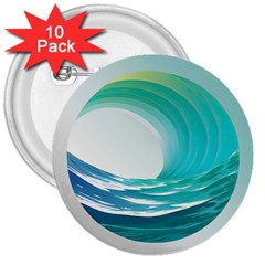 Tsunami Tidal Wave Wave Minimalist Ocean Sea 2 3  Buttons (10 Pack)  by Pakemis