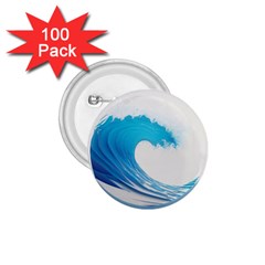 Wave Tsunami Tidal Wave Ocean Sea Water 1 75  Buttons (100 Pack)  by Pakemis