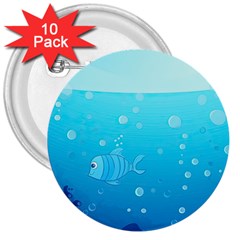 Ai Generated Ocean Sea Fish Aquatic Water Nature 3  Buttons (10 Pack)  by Pakemis