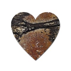 Rustic Charm Abstract Print Heart Magnet by dflcprintsclothing