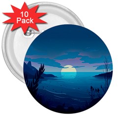Ai Generated Ocean Sea Water Anime Nautical 2 3  Buttons (10 Pack)  by Pakemis