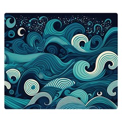Waves Ocean Sea Abstract Whimsical Abstract Art One Side Premium Plush Fleece Blanket (small) by Pakemis