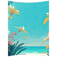Beach Ocean Flowers Floral Plants Vacation Back Support Cushion by Pakemis
