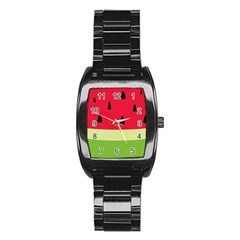 Watermelon Fruit Food Healthy Vitamins Nutrition Stainless Steel Barrel Watch by Wegoenart