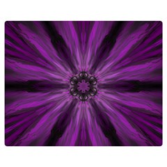 Pattern Purple Symmetry Dark One Side Premium Plush Fleece Blanket (medium) by Jancukart