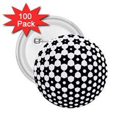 Sphere Spherical Circular Monochrome Circle Art 2 25  Buttons (100 Pack)  by Jancukart