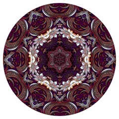 Rosette Kaleidoscope Mosaic Abstract Background Round Trivet by Jancukart