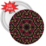 Mandala Rosette Pattern Kaleidoscope Abstract 3  Buttons (100 pack)  Front