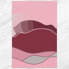 Hills Water Lake Sun Sunrise Lines Drawing Boho Canvas 24  X 36  by Ravend