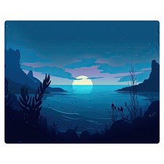 Ai Generated Ocean Sea Water Anime Nautical Premium Plush Fleece Blanket (medium) by Ravend