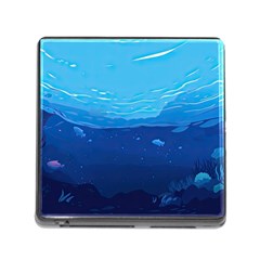 Ai Generated Ocean Sea Fish Underwater Water Memory Card Reader (square 5 Slot) by Ravend