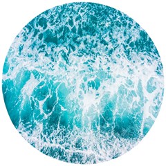 Tropical Blue Ocean Wave Wooden Puzzle Round by Jack14