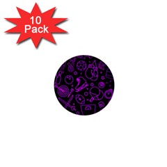Telegram Pattern Art Patterns 1  Mini Buttons (10 Pack)  by Jancukart