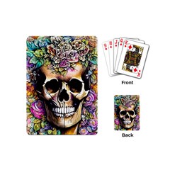 Skeleton Skull Cottagecore Playing Cards Single Design (mini) by GardenOfOphir