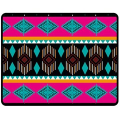 Abstract Art Pattern Design Vintage Two Sides Fleece Blanket (medium) by Ravend