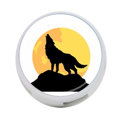 Wolf Wild Animal Night Moon 4-port Usb Hub (two Sides) by Semog4