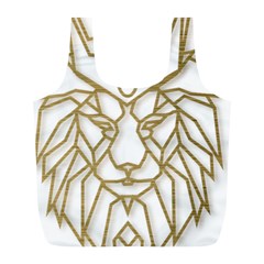 Lion Face Wildlife Crown Full Print Recycle Bag (l) by Semog4