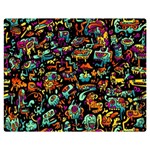 Cartoon Monster Pattern Abstract Background Premium Plush Fleece Blanket (Medium) 60 x50  Blanket Front