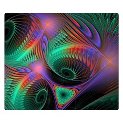 Circle Art 3d Artwork Graphics Vortex Colorful Digital Art Premium Plush Fleece Blanket (small) by Semog4