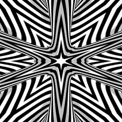 Fractal Star Mandala Black And White Play Mat (rectangle) by Semog4