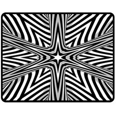 Fractal Star Mandala Black And White Two Sides Fleece Blanket (medium) by Semog4