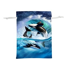 Orca Wave Water Underwater Sky Lightweight Drawstring Pouch (s) by Semog4