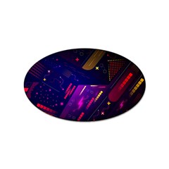 Colorful Abstract Background Creative Digital Art Colorful Geometric Artwork Sticker (oval) by Semog4
